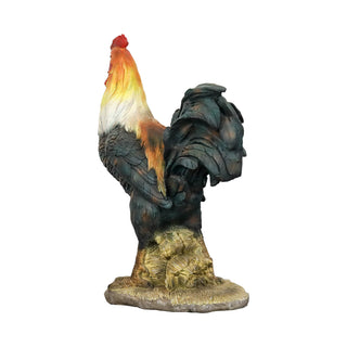 22.4-inch Concrete Rooster Garden Statue – Outdoor Yard Chicken Decoration
