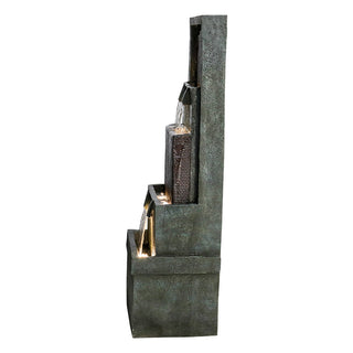 39.3'' Tall Floor Outdoor Fountains and Waterfalls with Lights Indoor Water Fountain Outdoor Modern Floor-Standing Fountain