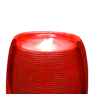 38.7-inch Tall Red Indoor/Outdoor Water Jar Fountain Tall Floor Fountain with Lights and Pump