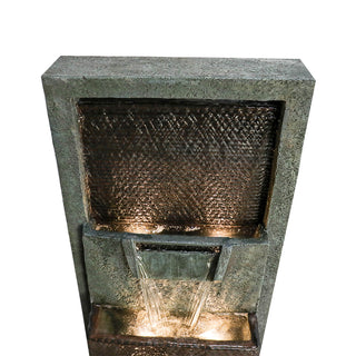 39.3'' Tall Floor Outdoor Fountains and Waterfalls with Lights Indoor Water Fountain Outdoor Modern Floor-Standing Fountain