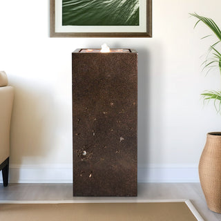 NatureFalls 23.6" Metal Indoor/Outdoor Fountain with Cutout Dandelion Design & LED Lights