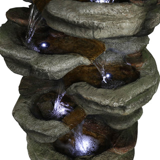 Westin Fountain 30.7in H 6-tier Rock Cascading WaterFountain w/LED Lights