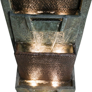 39.3'' Tall Floor Outdoor Fountains and Waterfalls with Lights Indoor Water Fountain Outdoor Modern Floor-Standing Fountain