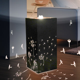 NatureFalls 23.6" Metal Indoor/Outdoor Fountain with Cutout Dandelion Design & LED Lights