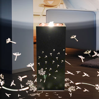 NatureFalls 23.6" Metal Indoor/Outdoor Fountain with Cutout Dandelion Design & LED Lights