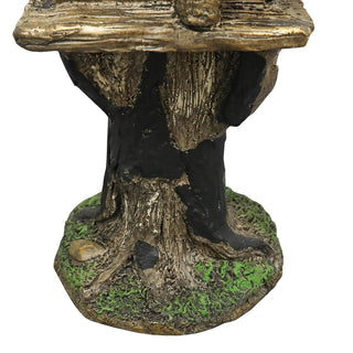 17.7" H Rustic Birdhouse Featuring Tree-Trunk Design, with a Decorative Bird