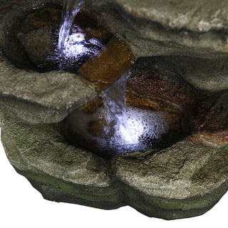 Westin Fountain 30.7in H 6-tier Rock Cascading WaterFountain w/LED Lights