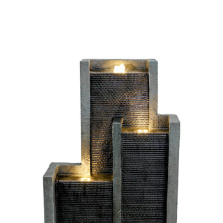 50.7" High Modern 4‑Tier Indoor/Outdoor Fountain with LED