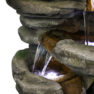 47.2-inch Tall Indoor/Outdoor 5-tier Symmetry Large Water Fountain with Pump & Cool White Light