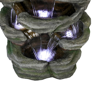 47.2-inch Tall Indoor/Outdoor 5-tier Symmetry Large Water Fountain with Pump & Cool White Light