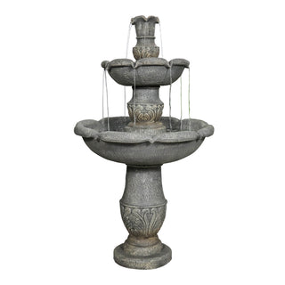 48.4" High 2‑Tier Outdoor Water Fountain with Submersible Pump