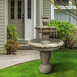 48-inch Tall Zen Modern Outdoor Fountain with Pump