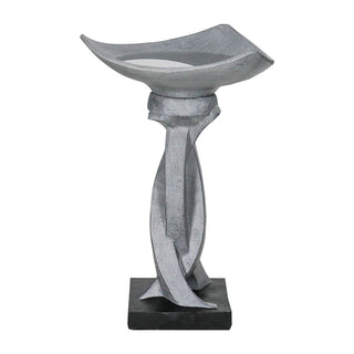 22.8" H Concrete Bird Baths for Outdoors, Modern Bird Bath Bowl, Bird Feeder Seed Tray Garden Lawn Yard Decor