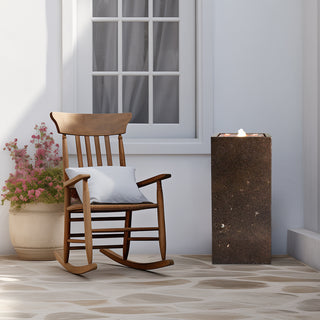 NatureFalls 23.6" Metal Indoor/Outdoor Fountain with Cutout Dandelion Design & LED Lights