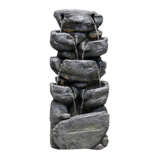31.4-inch Tall Indoor/Outdoor Water Fountain with Warm White Light