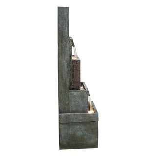 39.3'' Tall Floor Outdoor Fountains and Waterfalls with Lights Indoor Water Fountain Outdoor Modern Floor-Standing Fountain