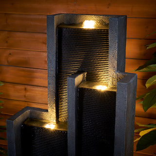 50.7" High Modern 4‑Tier Indoor/Outdoor Fountain with LED