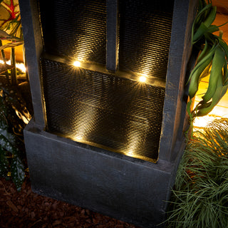 50.7" High Modern 4‑Tier Indoor/Outdoor Fountain with LED
