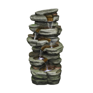 Westin Fountain 30.7in H 6-tier Rock Cascading WaterFountain w/LED Lights