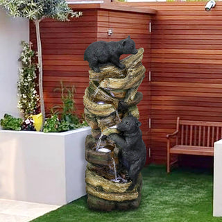 39.3-inch Tall 5-tier Bear Fountain