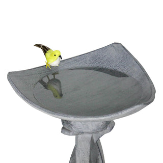 22.8" H Concrete Bird Baths for Outdoors, Modern Bird Bath Bowl, Bird Feeder Seed Tray Garden Lawn Yard Decor