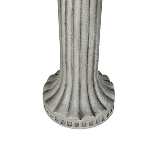 24in. Fiber Reinforced Concrete Outdoor Birdbath Stylish with Modern Pedestal for Garden, Patio, Backyard, Lawn