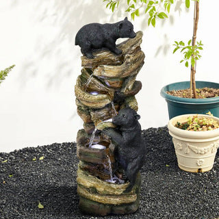 39.3-inch Tall 5-tier Bear Fountain