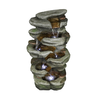 Westin Fountain 30.7in H 6-tier Rock Cascading WaterFountain w/LED Lights