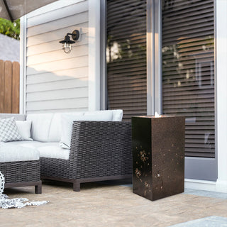 NatureFalls 23.6" Metal Indoor/Outdoor Fountain with Cutout Dandelion Design & LED Lights