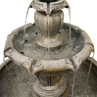 48-inch Tall Zen Modern Outdoor Fountain with Pump