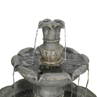 48.4" High 2‑Tier Outdoor Water Fountain with Submersible Pump