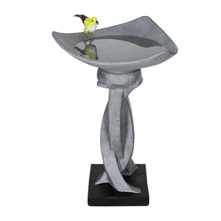 22.8" H Concrete Bird Baths for Outdoors, Modern Bird Bath Bowl, Bird Feeder Seed Tray Garden Lawn Yard Decor