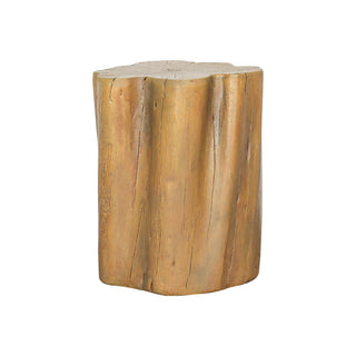 Concrete Faux Wood Stump - 17.9-inch Tall Outdoor Side Table Statues, Faux Oak Stump Cover, Decorative Plant Stand for Garden