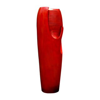 38.7-inch Tall Red Indoor/Outdoor Water Jar Fountain Tall Floor Fountain with Lights and Pump