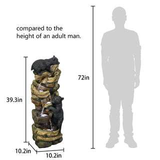 39.3-inch Tall 5-tier Bear Fountain
