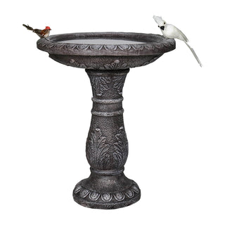 20in. Dia. X 24.4in. H Cement Birdbath for Garden- Fibre Reinforced Concrete Bird Baths for Outdoors, Patio, Yard, Lawn