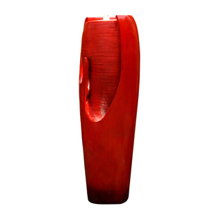 38.7-inch Tall Red Indoor/Outdoor Water Jar Fountain Tall Floor Fountain with Lights and Pump
