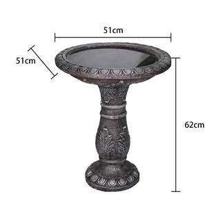 20in. Dia. X 24.4in. H Cement Birdbath for Garden- Fibre Reinforced Concrete Bird Baths for Outdoors, Patio, Yard, Lawn