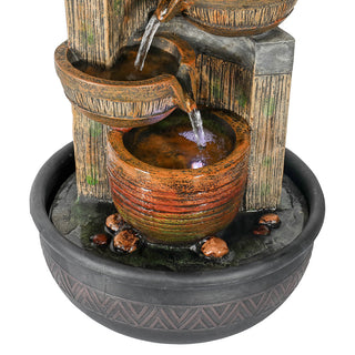 ZEN Flowing Fountain 11.4-inch Indoor Tabletop 4-tier Water Fountain