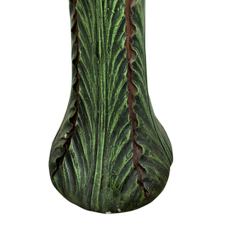 24.4 in. H Concrete Outdoor Birdbath - Sunflower Bowl with Green Leaf Pedestal for Garden, Patio, Lawn, Yard Decor