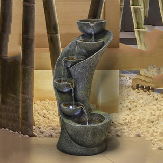 Westin Fountain 23.6''Outdoor 6 Tier Curved Water Fountain with Lights