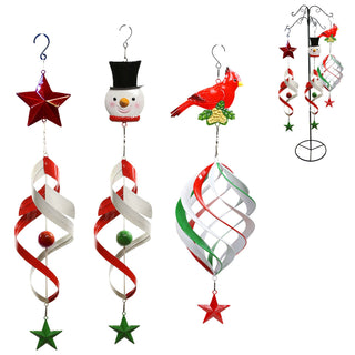 Metal Christmas Hanging Swirling Décor