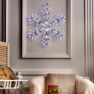 Hanging Snowflake Décor with 102 LED Lights and 8 Functions