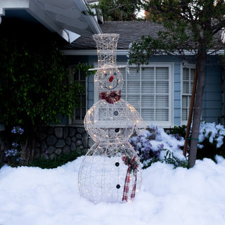 Gold Wire Snowman Décor with 100 Warm White LED Lights -XLrg