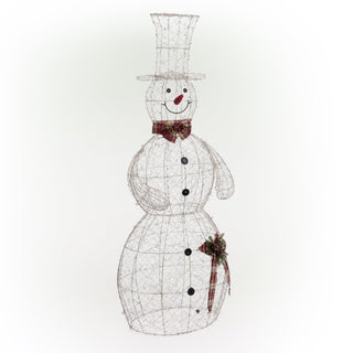 Gold Wire Snowman Décor with 100 Warm White LED Lights -XLrg