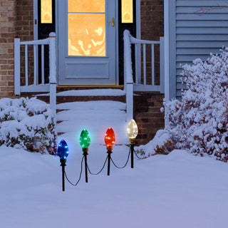 Christmas Light Bulb Garden Pathway Light Stake