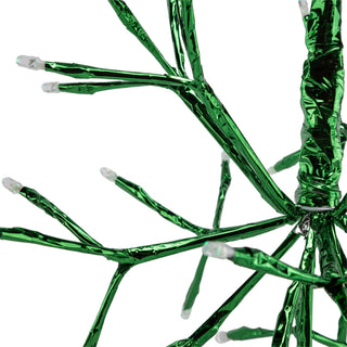 Green Snowflake Hanging Ornament with Green/White LEDs - Sm
