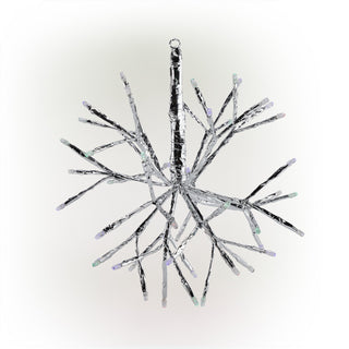 Multicolor Snowflake Hanging Ornament w/Multiclr/Wht LEDs-Sm