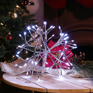 White Snowflake Hanging Ornament with Cool White LEDs - Sm