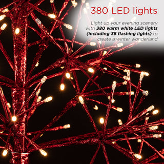 Festive Red Christmas Tree with Warm White LED Lights